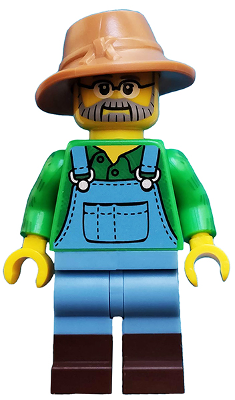 col228 - Farmer, Series 15 (Minifigure Only without Stand and Accessories)