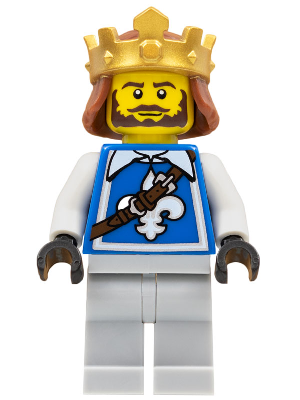 col261 - Warrior - King with Fleur-de-lis Vest, Crown, Dark Brown Beard