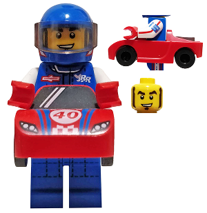 col324 - Race Car Guy, Series 18 (Minifigure Only without Stand and Accessories)