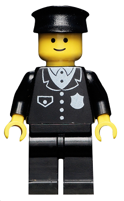 cop015 - Police - Suit with 4 Buttons, Black Legs, Black Hat