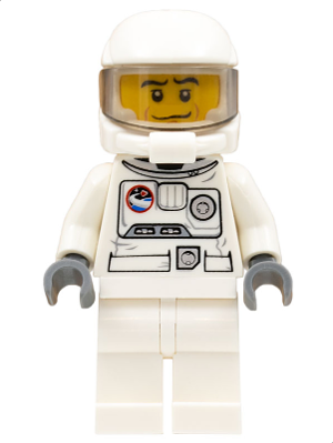 cty0324 - Spacesuit, White Legs, Space Helmet, Black Eyebrows