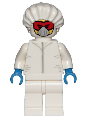 cty1029 - Drone Engineer - White Safety Jumpsuit, Red Goggles and White Mask