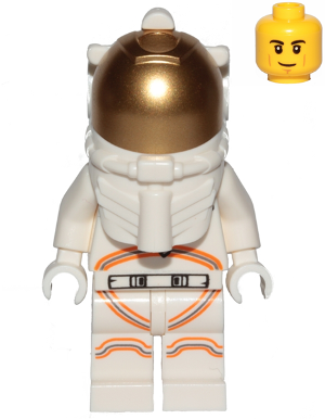 cty1055a - Astronaut - Male, White Spacesuit with Orange Lines, Smirk, Cheek Lines, Black Eyebrows