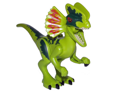 dilo01 - Dinosaur Dilophosaurus First Version with Lime Head, Arms, and Legs