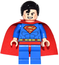 dim019 - Superman - Blue Suit, Starched Fabric Cape, Open Mouth / Red Eyes