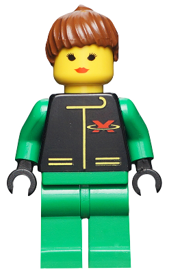 ext016 - Extreme Team - Green, Green Legs, Brown Ponytail Hair