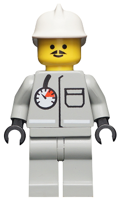 firec007 - Fire - Air Gauge and Pocket, Light Gray Legs, White Fire Helmet