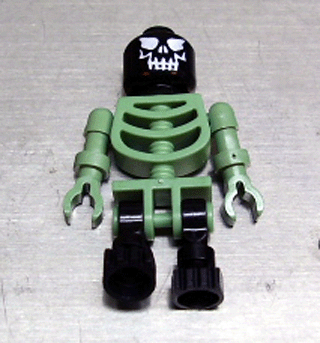 gen014 - Skeleton - Sand Green with Black Legs and Black Head with Evil Skull