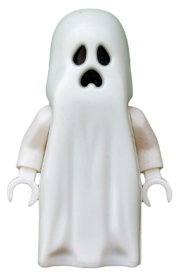 gen046 - Ghost with Pointed Top Shroud with 1 x 2 Plate and 1 x 2 Brick as Legs
