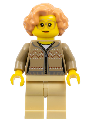 hol165 - Grandmother - Dark Tan Fair Isle Sweater, Tan Legs, Nougat Hair, Glasses