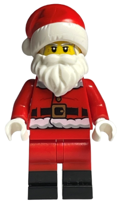 hol246 - Santa - Fur Lined Jacket with Candy Cane on Back, Red Legs with Black Boots