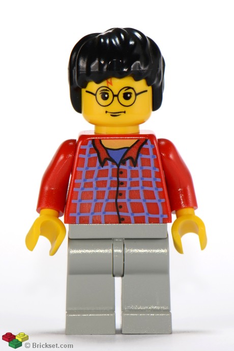 hp025 - Harry Potter - Red Shirt Torso, Light Gray Legs