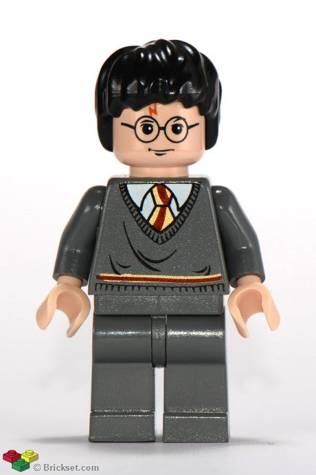 hp056 - Harry Potter - Gryffindor Stripe Torso, Dark Bluish Gray Legs, Eyebrows in Glasses