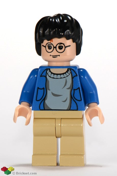 hp059 - Harry Potter - Blue Open Shirt Torso, Tan Legs, Light Nougat Hands & Head
