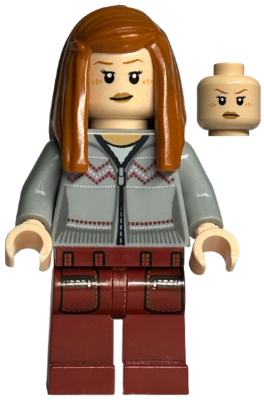 hp090 - Ginny Weasley - Light Bluish Gray Knitwear, Dark Red Legs with Pockets Pattern