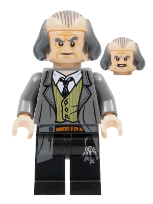 hp140 - Argus Filch - Bald on Top, Dark Bluish Gray Jacket