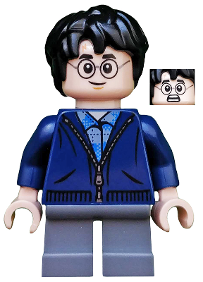 hp153 - Harry Potter - Dark Blue Zip Up, Dark Bluish Gray Short Legs