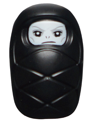 hp194 - Baby / Infant - with Stud Holder on Back with White Evil Face Pattern (Baby Lord Voldemort)