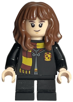 hp208 - Hermione Granger - Hogwarts Robe Clasped with Gryffindor Shield, Black Short Legs