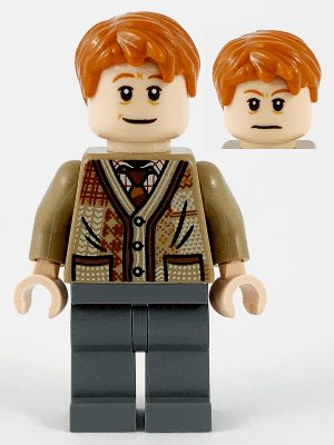 hp211 - Arthur Weasley - Dark Tan Sweater, Dark Bluish Gray Legs