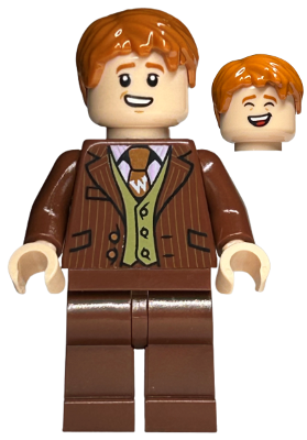 hp251 - George Weasley - Reddish Brown Suit, Dark Orange Tie, Smiling / Laughing Head