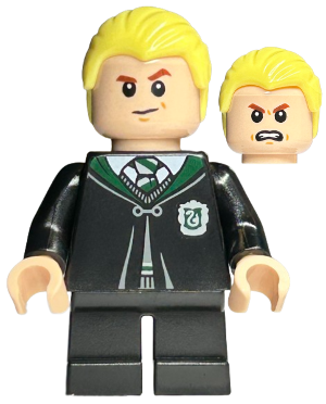 hp254 - Draco Malfoy - Black Torso Slytherin Robe, Black Short Legs