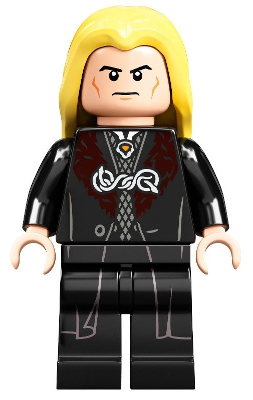 hp255 - Lucius Malfoy - Black Robe, Bright Light Yellow Hair, Printed Legs