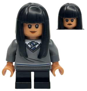 hp263a - Cho Chang - Dark Bluish Gray Ravenclaw Sweater with Crest, Black Short Legs, Flexible Rubber Hair