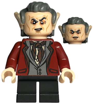 hp318 - Griphook Goblin - Dark Red Jacket, Dark Bluish Gray Vest