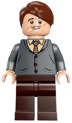 hp420 - Professor Remus Lupin - Dark Bluish Gray Cardigan, Tan Shirt