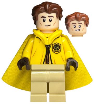 hp429 - Cedric Diggory - Yellow Hufflepuff Quidditch Uniform with Hood and Cape