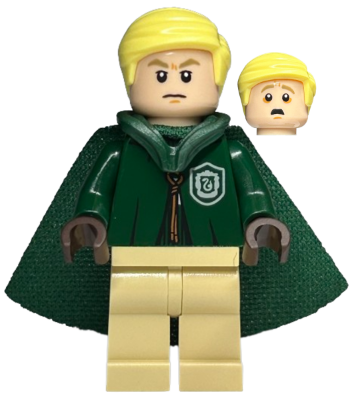hp430 - Draco Malfoy - Dark Green Slytherin Quidditch Uniform with Hood and Cape