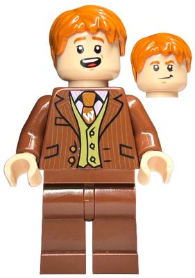 hp433 - Fred Weasley - Reddish Brown Suit, Dark Orange Tie, Grin / Smiling