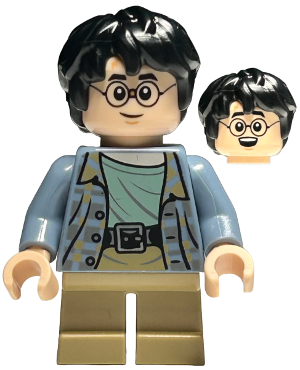hp449 - Harry Potter - Sand Blue Jacket, Dark Tan Short Legs, Broken Glasses