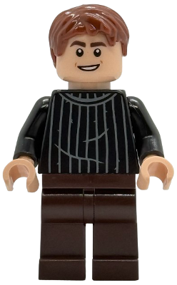 hp542 - Oliver Wood - Black Striped Sweater, Dark Brown Legs