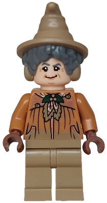 hp570 - Professor Pomona Sprout - Dirty Cloak, Dark Green Holly Brooch, Dark Tan Legs