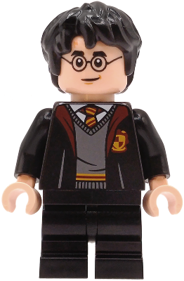 hp605 - Harry Potter - Gryffindor Robe Open, Black Medium Legs, Hair Thick and Messy