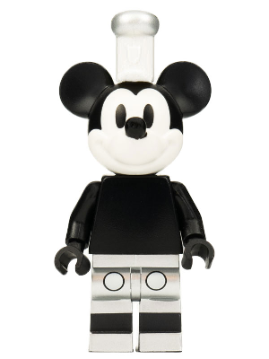 idea049 - Mickey Mouse - Vintage, Metallic Silver Shorts, White Hat with Silver Top