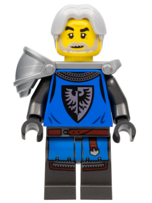 idea085 - Black Falcon - Male, Pearl Dark Gray Detailed Legs, Flat Silver Shoulder Pad
