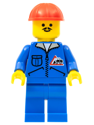 jbl002 - Bulldozer Logo - Blue Legs, Red Construction Helmet