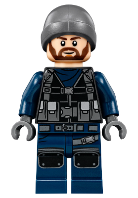 jw018 - ACU Guard - Male, Dark Bluish Gray Beanie, Light Nougat Head