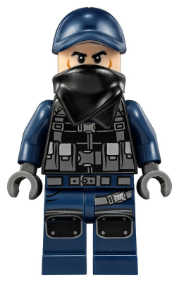 jw032 - ACU Guard - Male, Dark Blue Cap, Light Nougat Head, Black Bandana