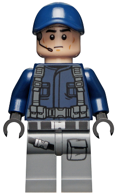 jw067 - ACU Guard / Trooper - Male, Dark Blue Cap, Light Nougat Head, Headset