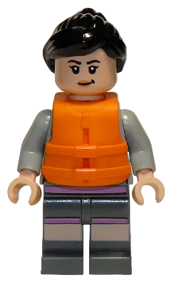jw074 - Yasmina 'Yaz' Fadoula - Light Bluish Gray Jacket, Dark Bluish Gray Legs, Orange Life Jacket