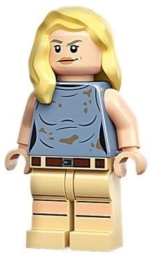 jw110 - Dr. Ellie Sattler - Sand Blue Sleeveless Shirt, Hair over Shoulder