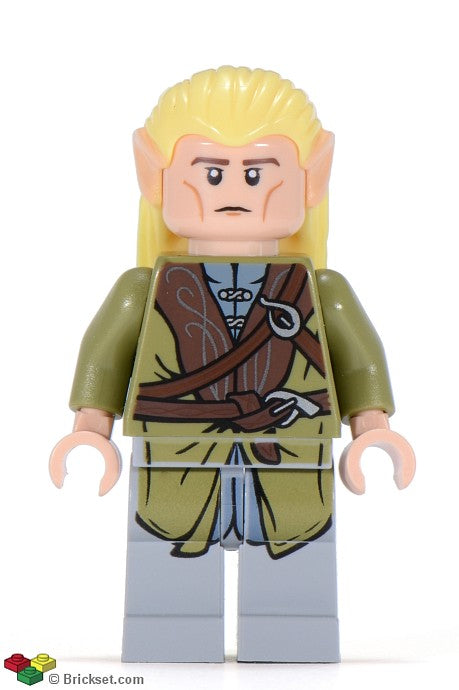 lor015 - Legolas - Olive Green Robe, Long Cheek Lines
