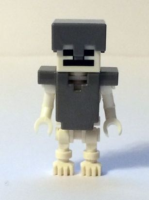 min018 - Skeleton, Minecraft - Flat Silver Helmet and Armor