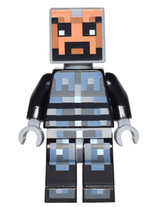 min038 - Minecraft Skin 5 - Pixelated, Male with Black and Silver Armor