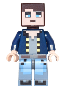 min041 - Minecraft Skin 8 - Pixelated, Dark Blue Jacket and Bright Light Blue and Sand Blue Legs