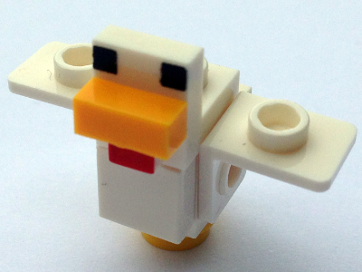 minechicken02 - Minecraft Chicken, Wings Out - Brick Built